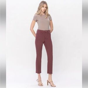 Vervet Jeans HR‎ Ankle Raw Hem / Maroon / SZ 30